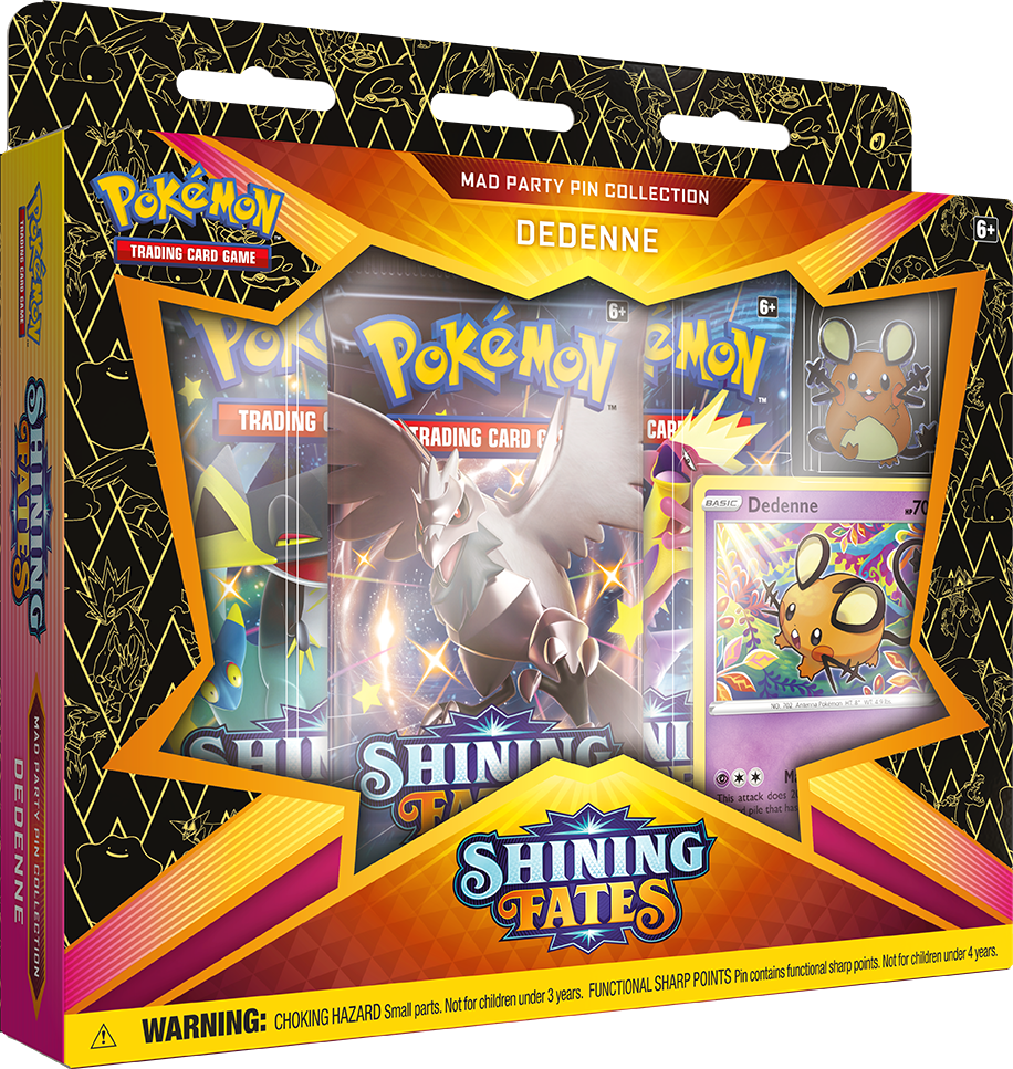 Pokemon Shining Fates Mad Party Pin Box - Dedenne