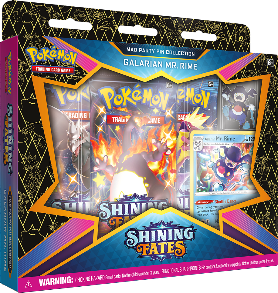 Pokemon Shining Fates Mad Party Pin Box - Galarian Mr Mime